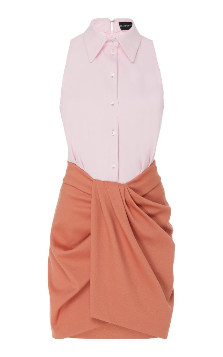 Moda Operandi Brandon Maxwell Two-tone Stretch-pique Mini Dress Size: 0