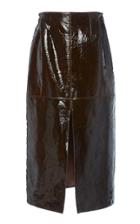 Sally Lapointe Patent Leather A-line Skirt