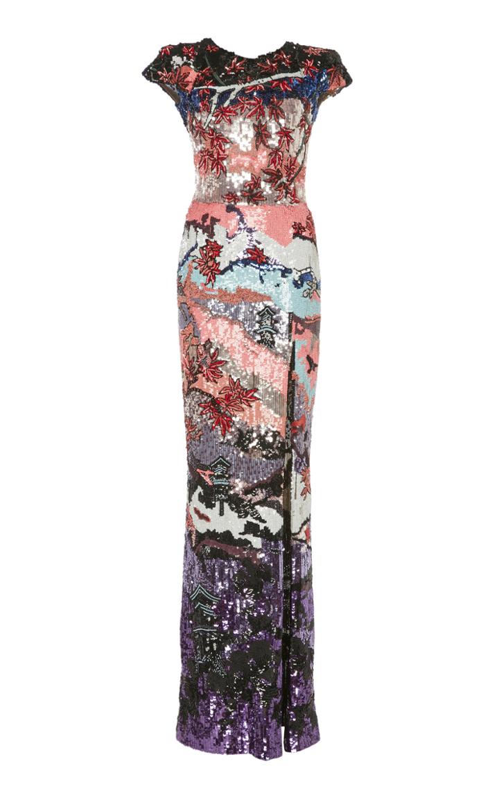 Zuhair Murad Sequin Embroidered Tulle Gown