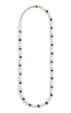 Objet-a 18k Gold Pearl And Emerald Necklace