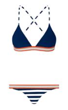 Rye Ya-ya Striped Triangle Bikini Set