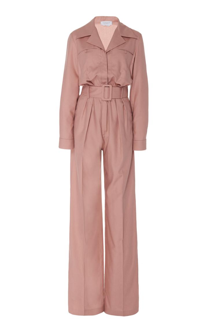 Gabriela Hearst Weil Belted Silk Cashmere Jumpsuit