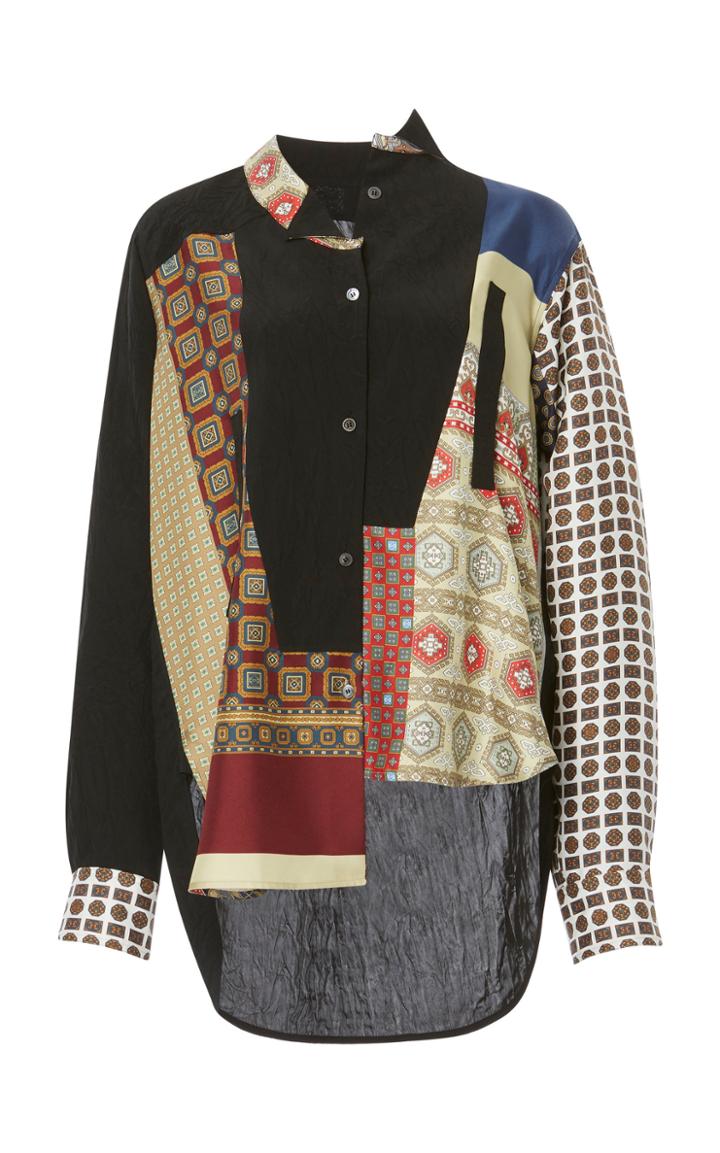 Loewe Asymmetric Printed Scarf Print Shirt