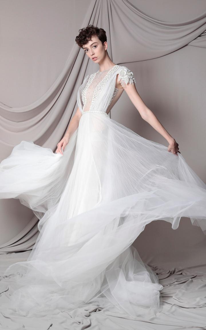Moda Operandi Marco & Maria Crystal Flower Tulle Gown
