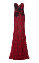 Naeem Khan Strapless Lace Gown