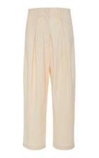 St. Agni Cavolo Cropped Linen-blend Wide-leg Pants Size: L