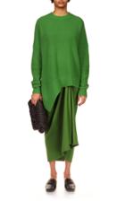 Moda Operandi Michael Kors Collection Asymmetric-hem Shaker Cashmere Sweater