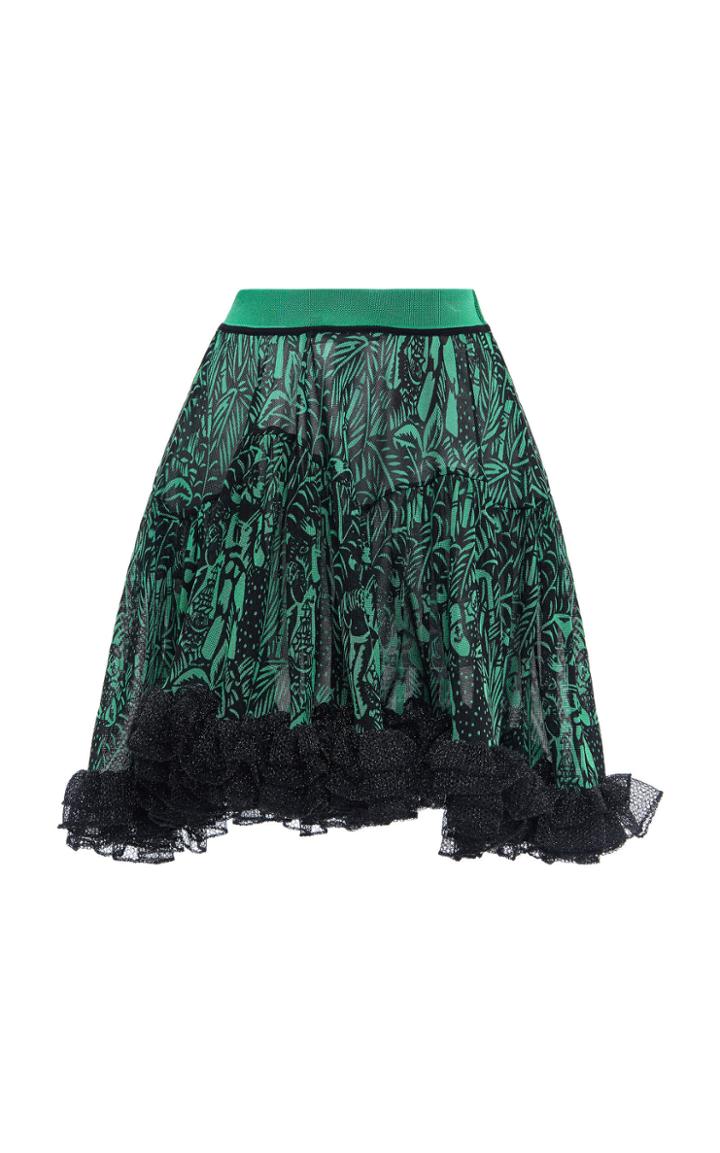 Moda Operandi Missoni Printed Ruffled Trim Mini Skirt Size: 38