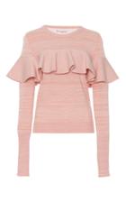 Apiece Apart Long Sleeve Knit Ruffle Top