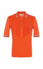 Moda Operandi Paco Rabanne Stripe-detailed Ribbed-knit Polo Shirt Size: Xs