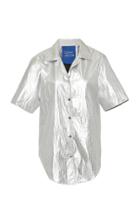 Simon Miller Dade Lacquer-finish Button Down Shirt