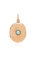 Vela Antique 9k Gold Opal And Glass Locket