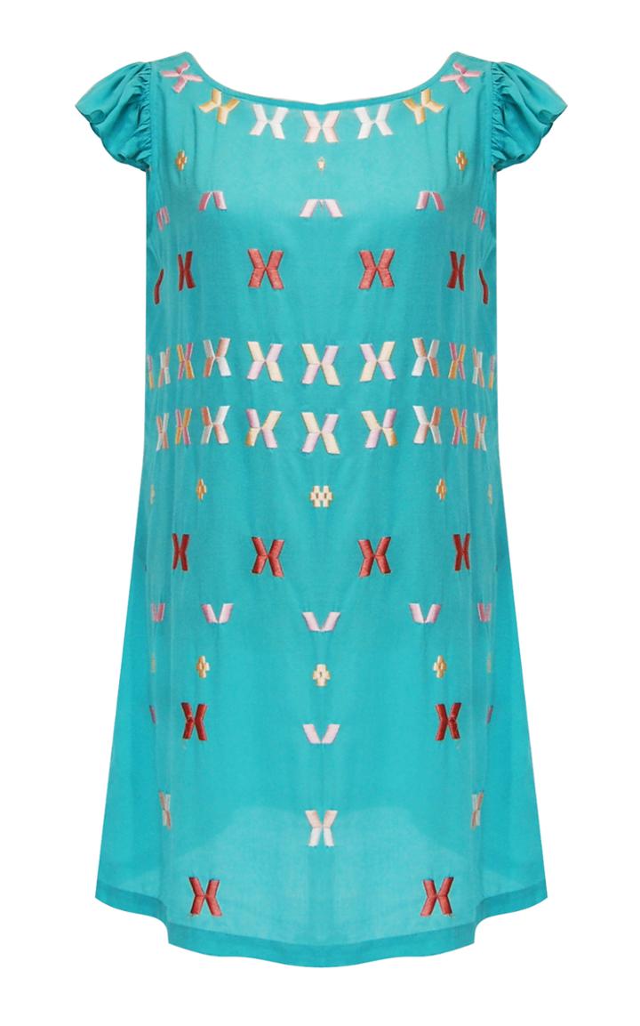 All Things Mochi Sandra Embroidered Mini Dress