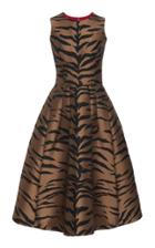 Carolina Herrera Tiger Jacquard Midi Dress