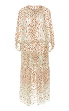 J. Mendel High Neck Silk-blend Drop Waist Cocktail Dress