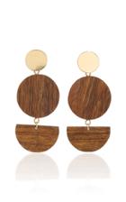 Sophie Monet Lunar Gold-plated Wood Earrings