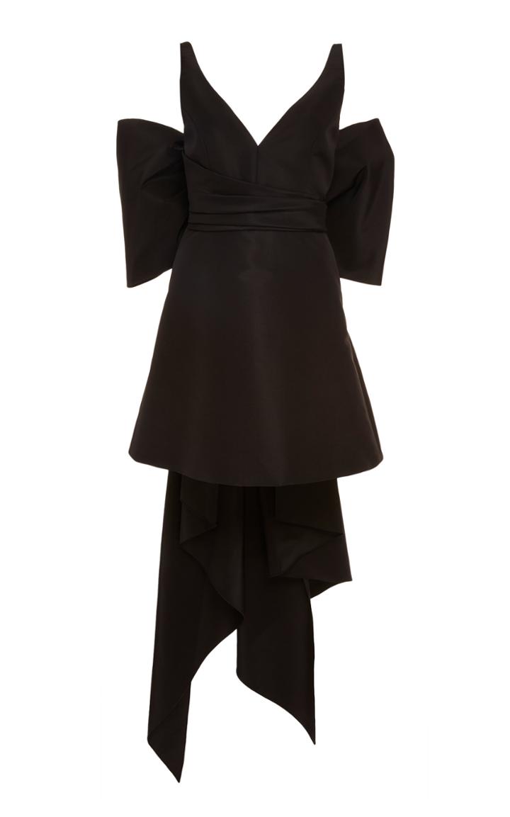 Carolina Herrera Bow-detailed Silk-taffeta Mini Dress