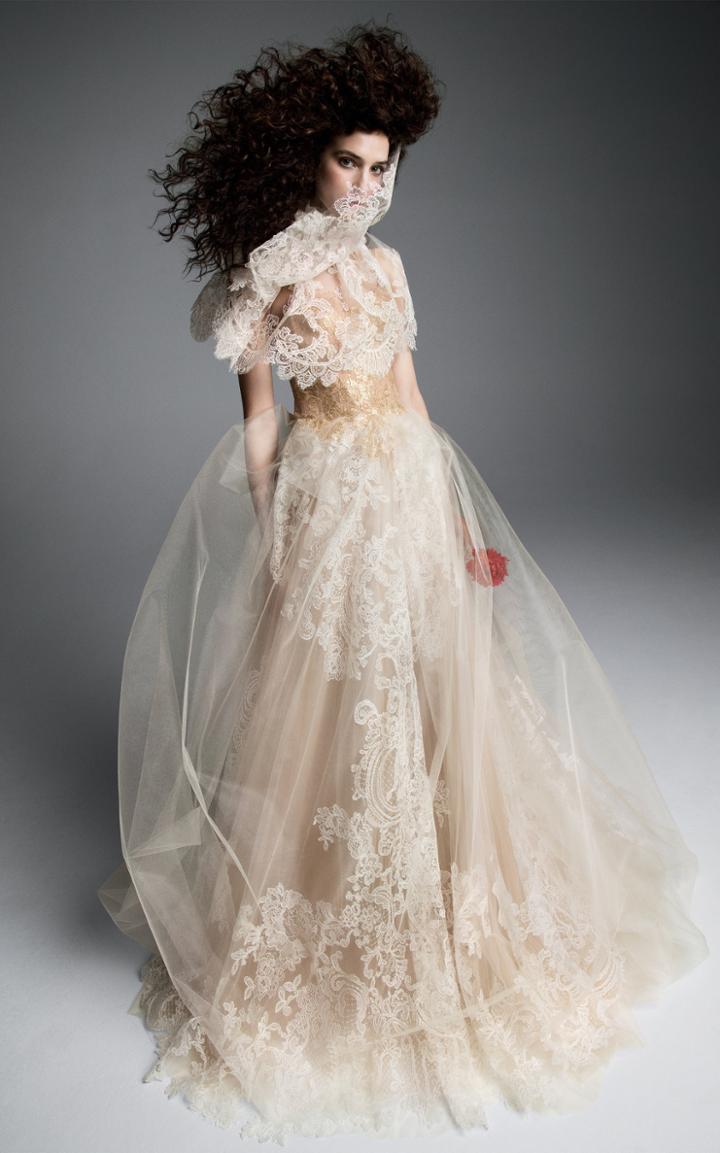 Vera Wang Athenais Tulle Empire Waisted Gown With Jeweled Bust