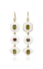 Ashley Pittman Gold-tone Horn Zircon And Garnet Earrings