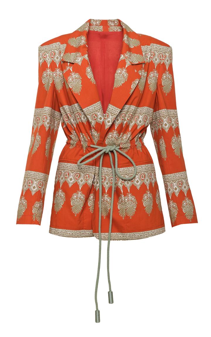 Moda Operandi Johanna Ortiz Tropical Revolution Printed Cotton Blazer