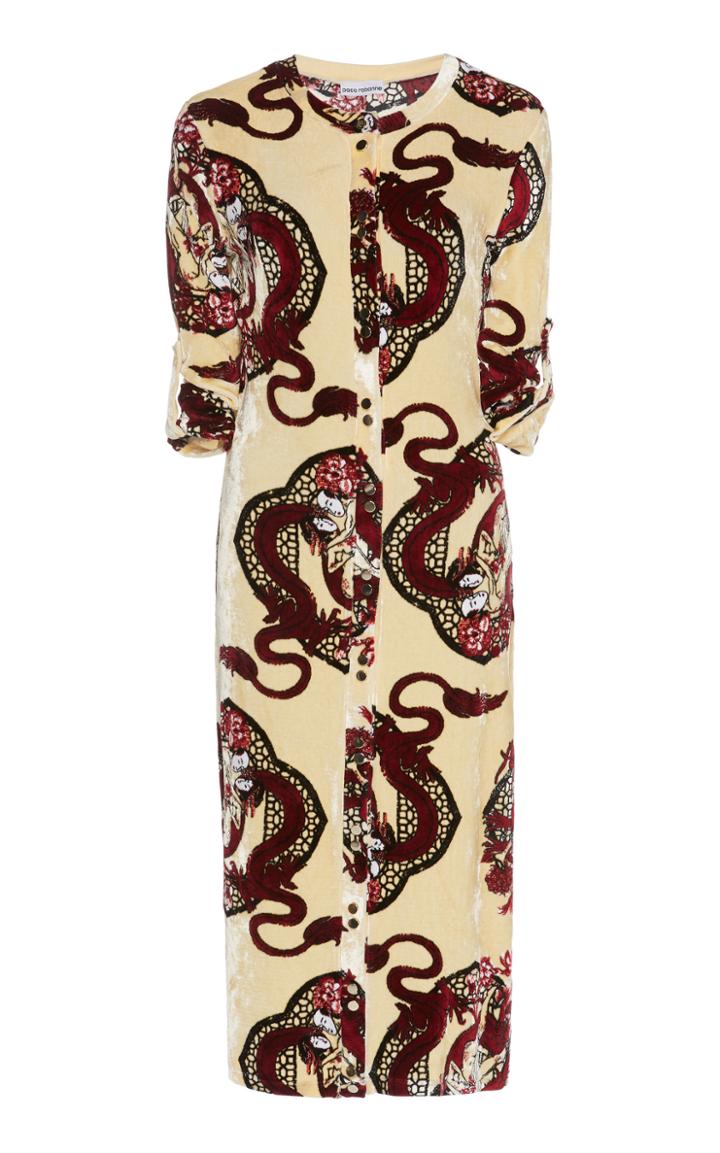 Paco Rabanne Embroidered Velvet Cardigan Dress