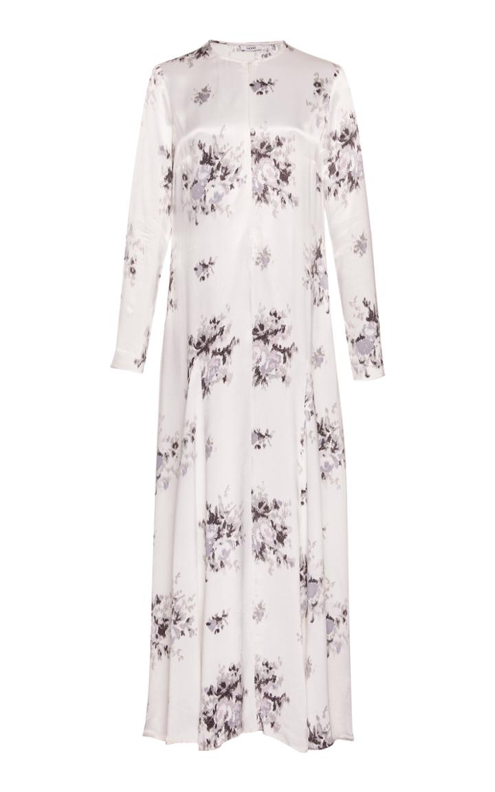 Ganni Cameron Floral-print Satin Maxi Dress