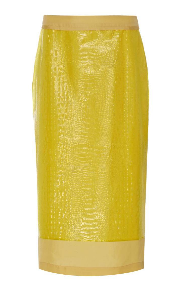 Sies Marjan Sula High-waisted Embossed Plastic Midi Skirt