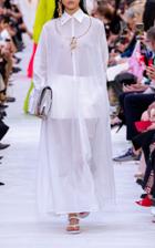 Moda Operandi Valentino Elongated Sheer Side Slit Cotton Top Size: 36