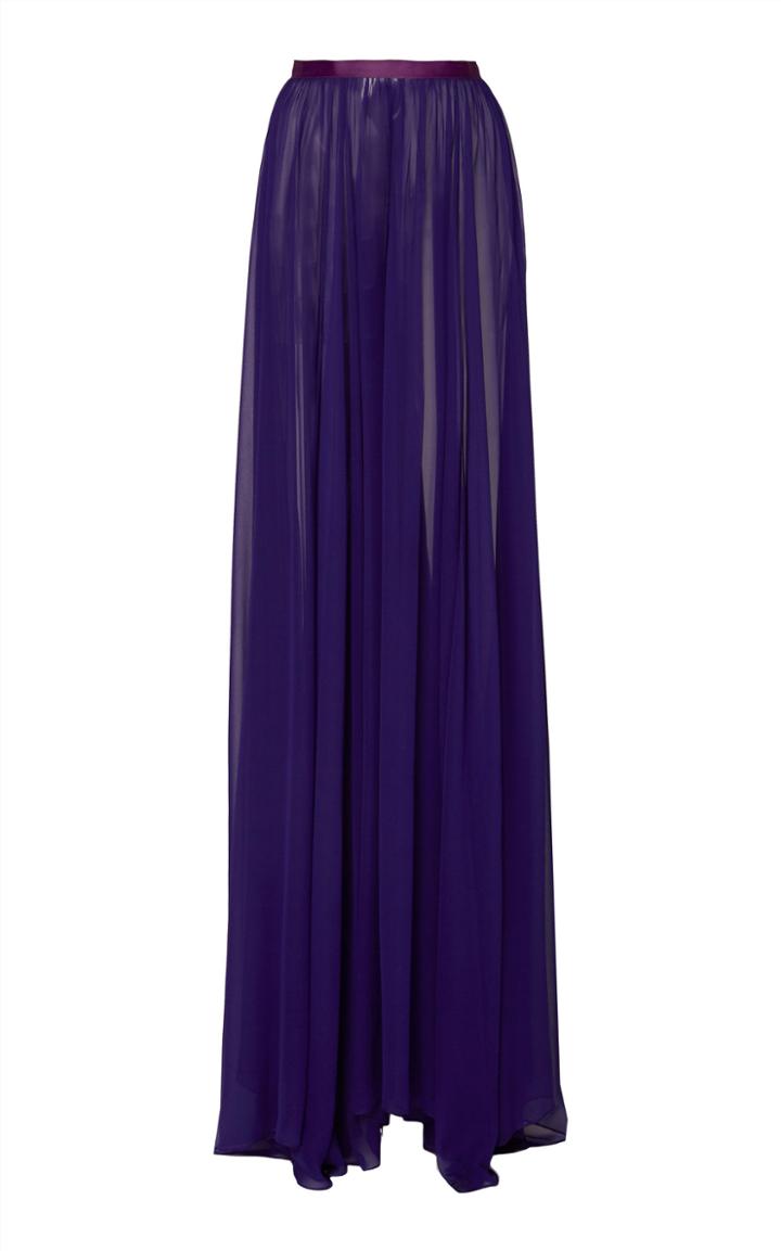 Christian Siriano Silk Chiffon Maxi Skirt