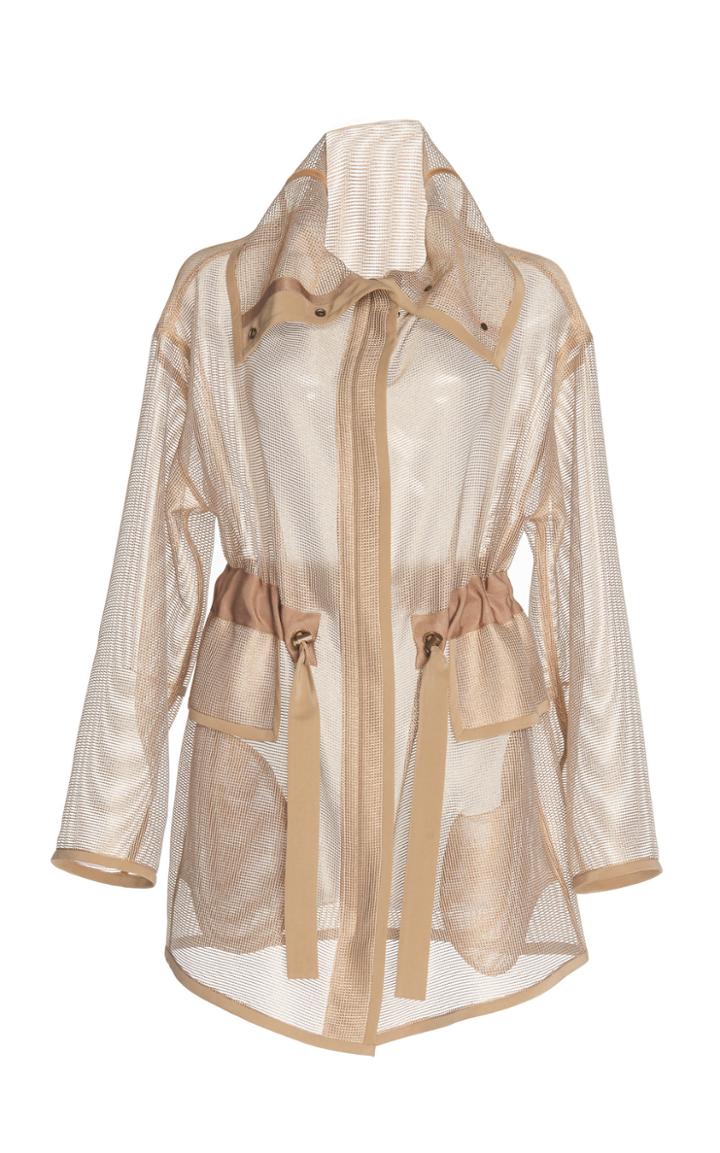 Akris Accent Bordered Voile Parka