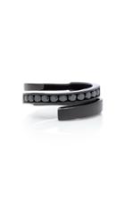 Lynn Ban Jewelry Rhodium-plated Silver And Black Diamond Coil Ring