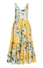 Cara Cara Julia Printed Tiered Cotton-poplin Midi Dress