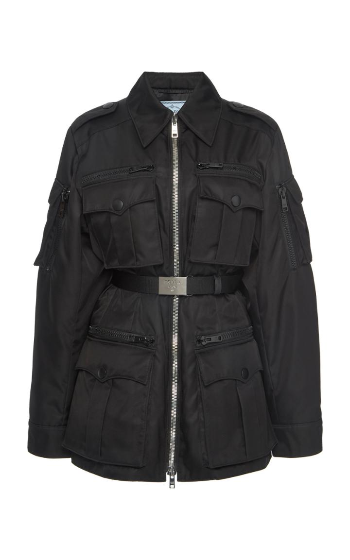 Prada Vinyl Belted Military Jacket