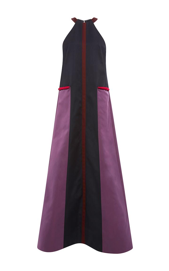 Zac Posen Double Face Duchesse Halter Dress