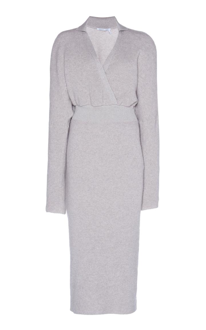 Moda Operandi Agnona Cinched Waist Cashmere-cotton Ribbed Dress
