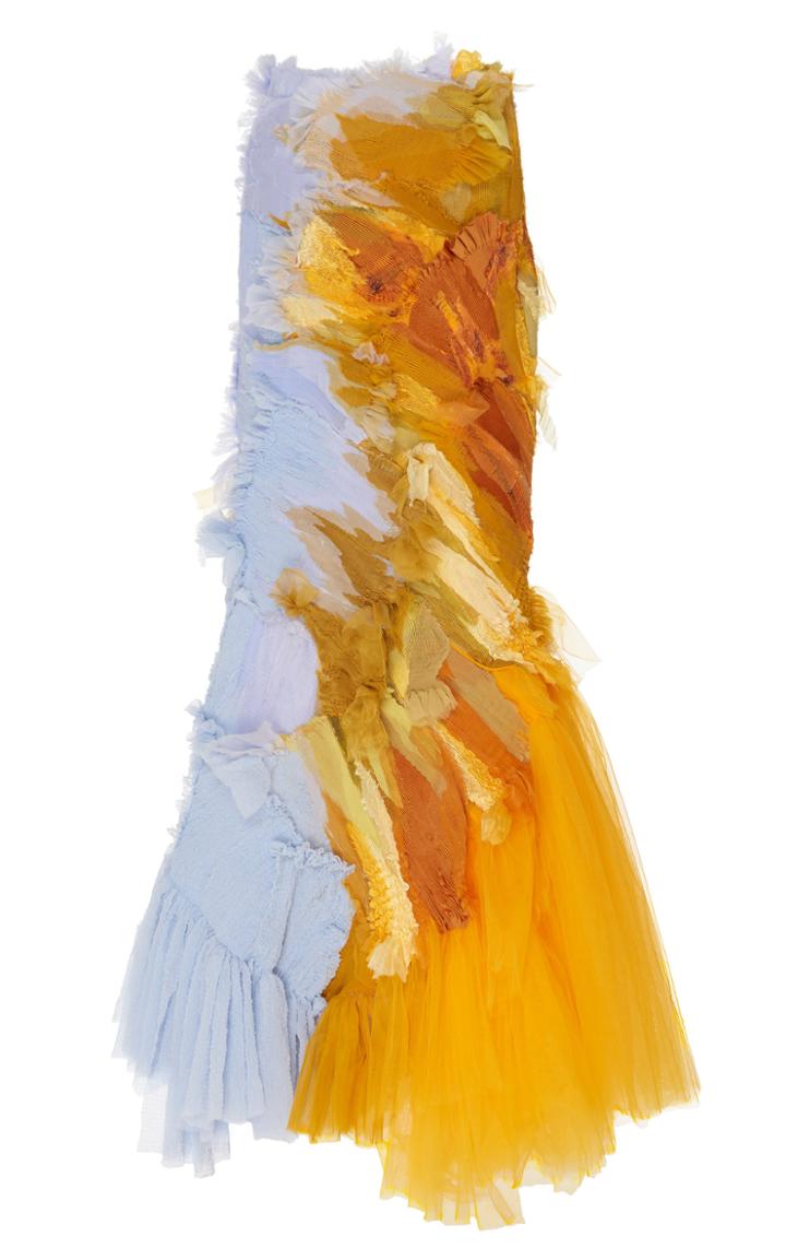 Moda Operandi Caroline Hu Patchwork Flared Tulle Maxi Skirt Size: M