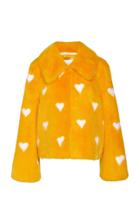 Carolina Herrera Heart Intarsia Mink Fur Jacket