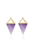 Moda Operandi Noor Fares 18k Yellow Gold Krystal Pendulum Earrings