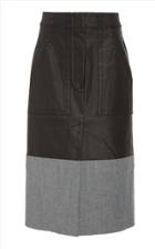 Tibi Coated Denim Cargo Pocket Skirt