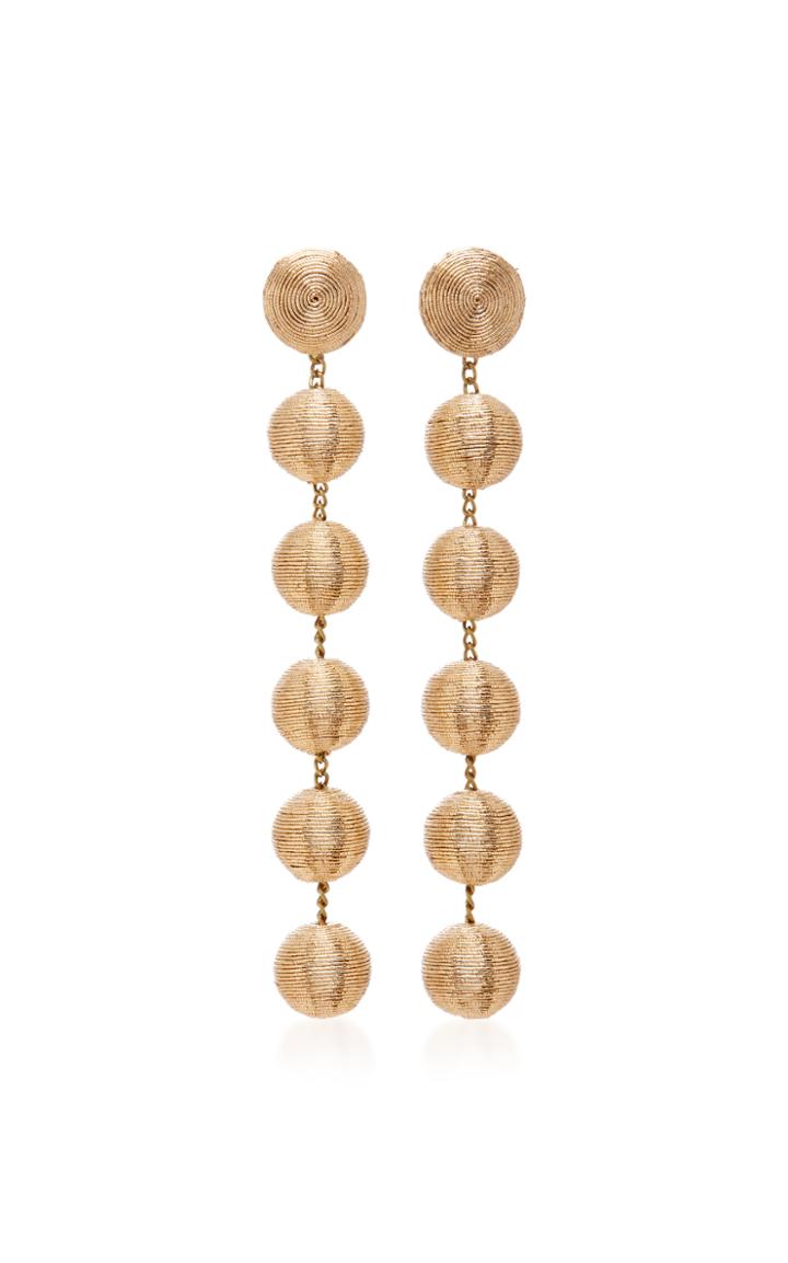 Rebecca De Ravenel M'o Exclusive Six Drop Lurex Earrings