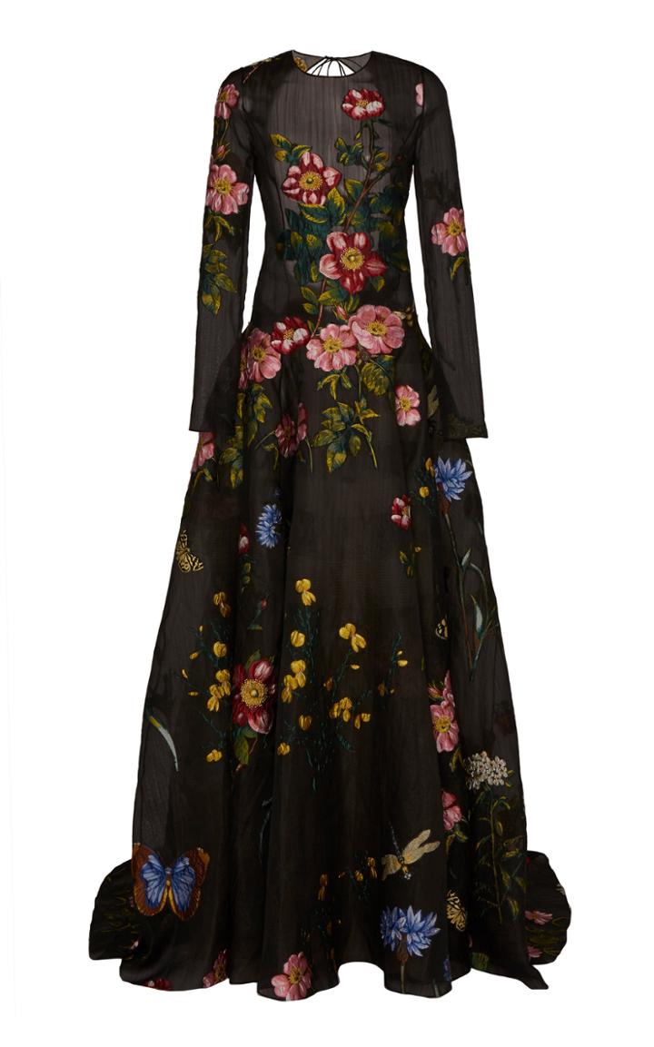 Moda Operandi Oscar De La Renta Floral Fil Coup Gown Size: 4