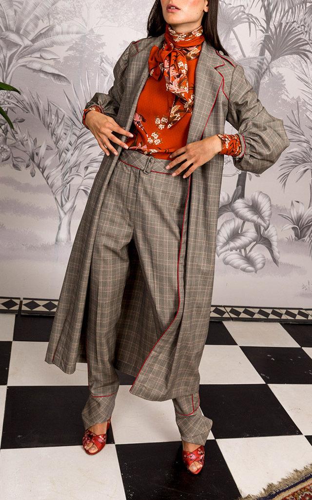 Johanna Ortiz Wool Suiting Aesthetic Grunge Pant