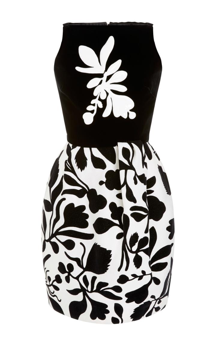 Oscar De La Renta Floral Printed Cocktail Dress