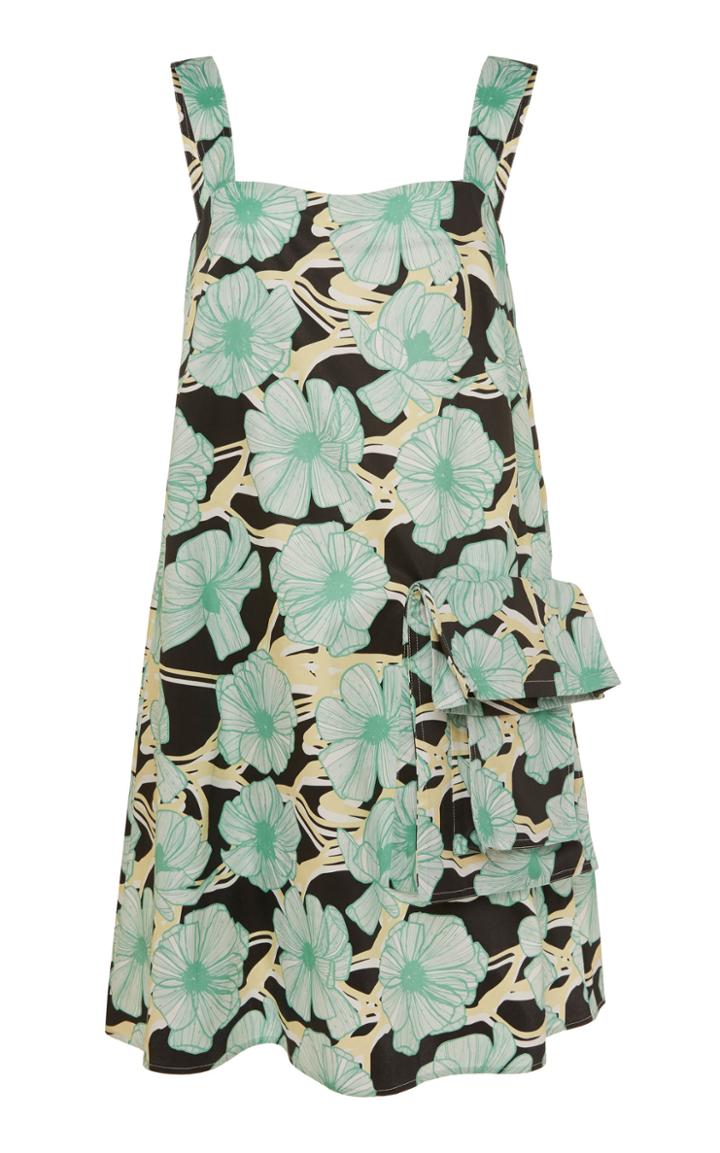 Claudia Li Patched Envelope Cotton Mini Dress
