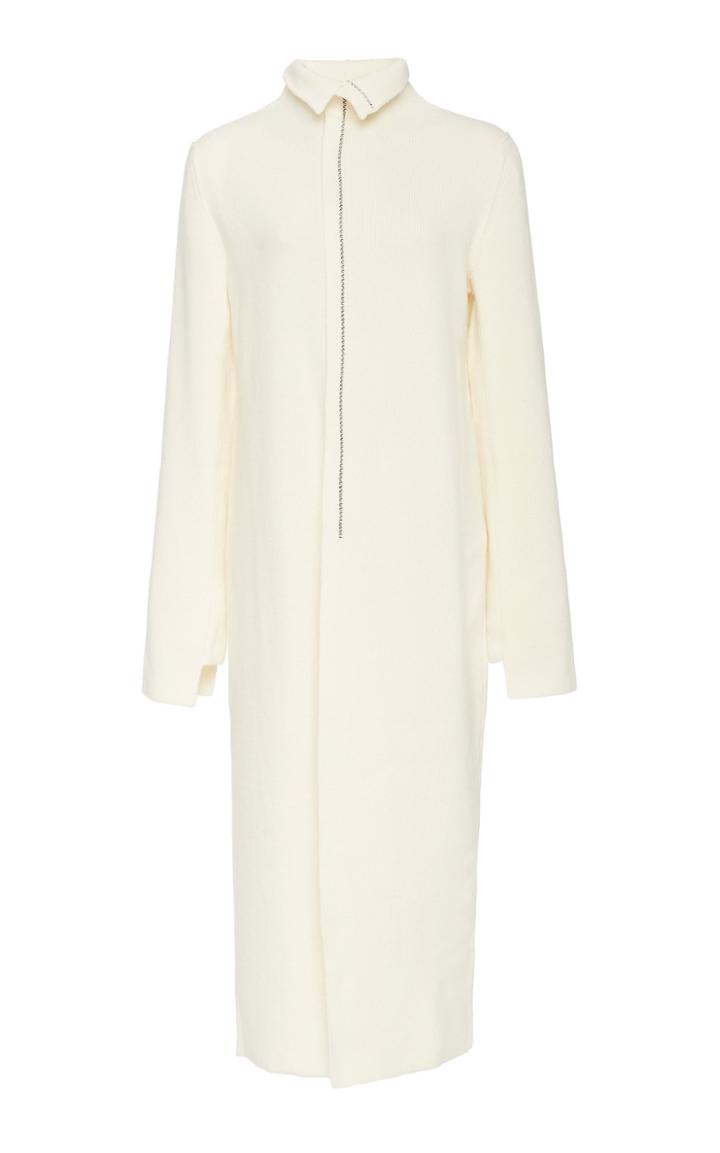 Jil Sander High-neck Wool-blend Sweater Dress Size: 34