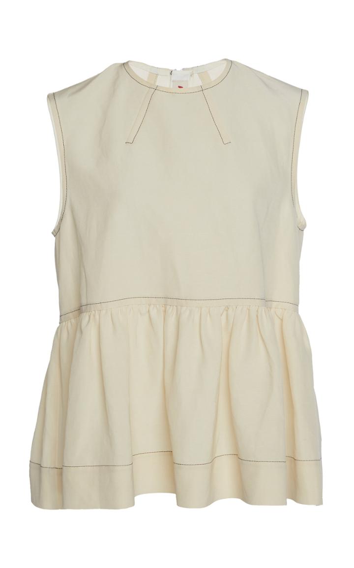 Marni Contrast Stitch Peplum Blouse