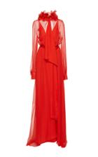 Lanvin Ruffled Collar Long Sleeve Gown