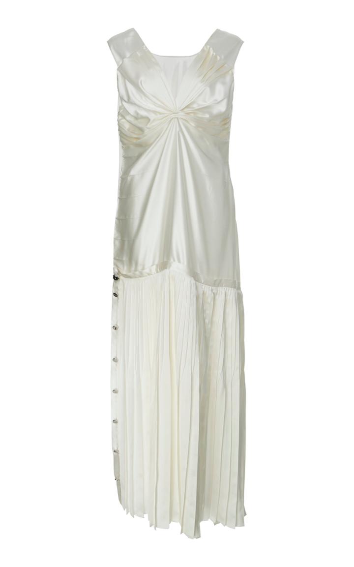 Marni Button-detailed Satin Maxi Dress