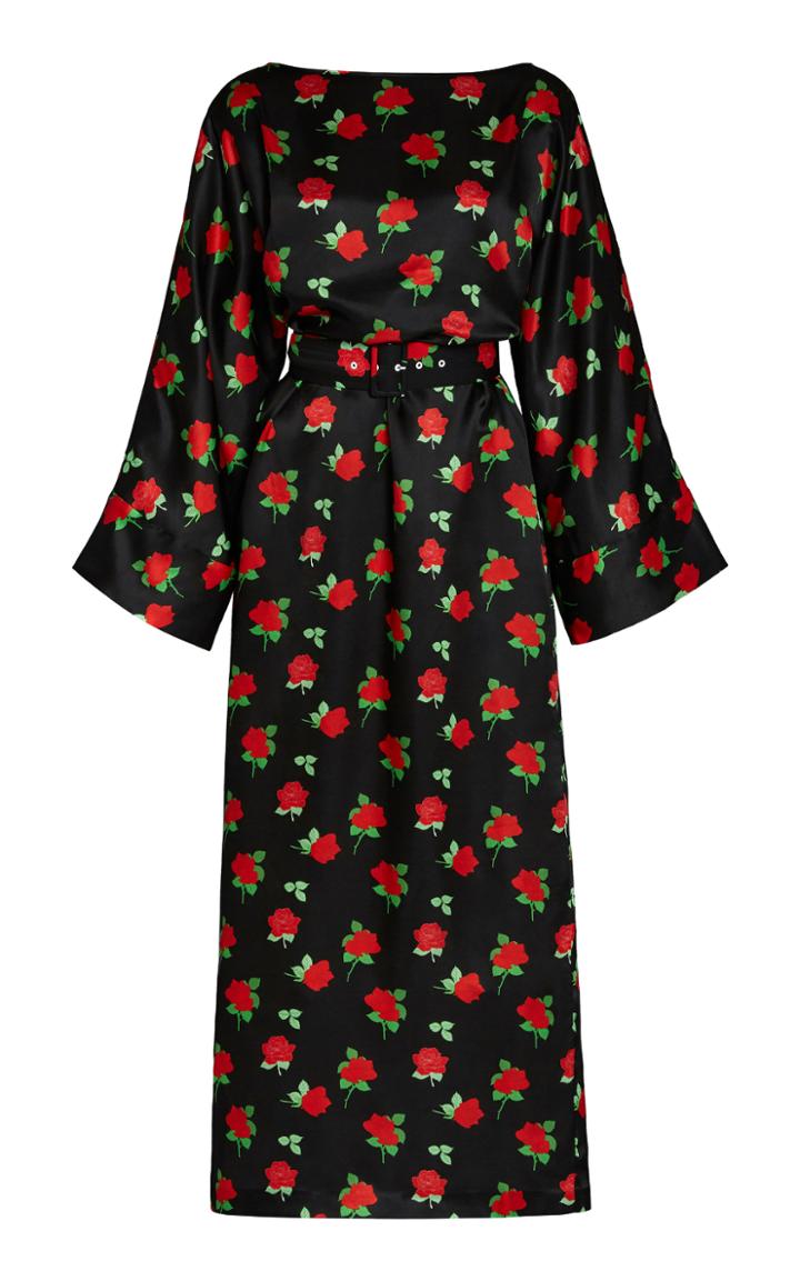 Bernadette Antwerp Jackie Belted Silk-blend Midi Dress