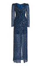 Moda Operandi Jenny Packham Wrap-effect Sequined Dress